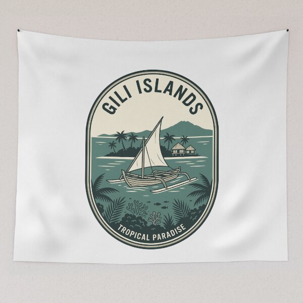 Item preview, Vintage Gili Islands Indonesia Tropical Paradise Badge designed and sold by k3rstman1.