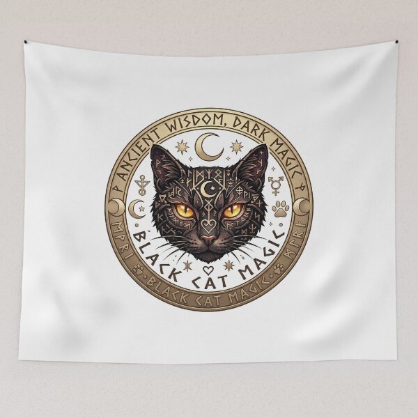 Item preview, Black Cat Magic - Mystical Occult Cat Alchemy Emblem designed and sold by Spiritualwall.