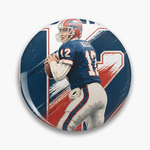 Item preview, Jim Kelly 12 Retro Buffalo Football Art designed and sold by Thogan0416.