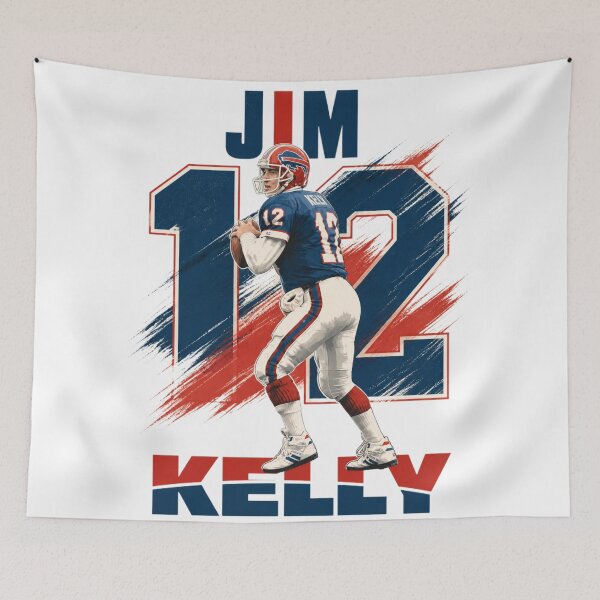 Item preview, Jim Kelly 12 Retro Buffalo Football Art designed and sold by Thogan0416.