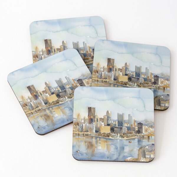 Item preview, Pittsburgh Skyline Watercolor designed and sold by caracatita75.