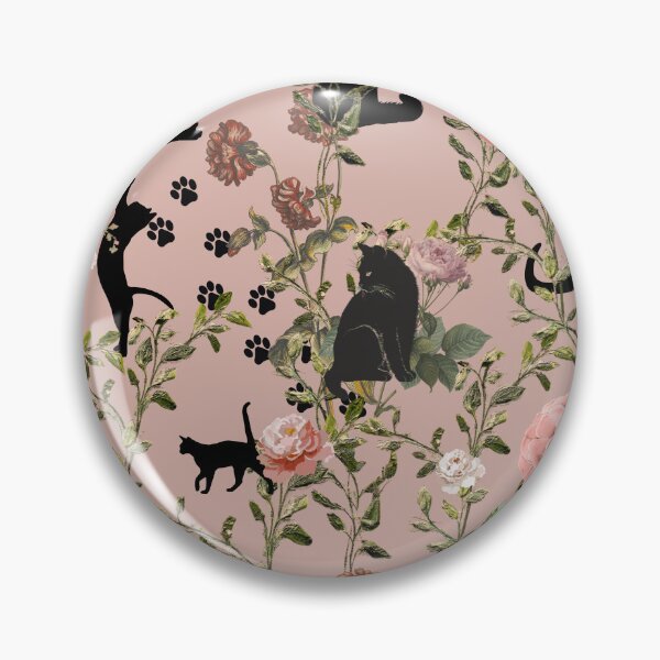 Item preview, Black Cats Floral Cottagecore Pattern | Vintage Aesthetic Cat Lover Gift 3 designed and sold by Asmaa Abdul-Azim.