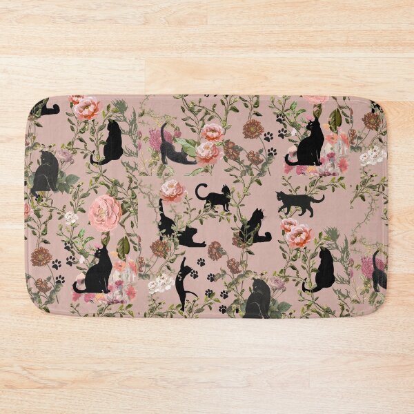 Item preview, Black Cats Floral Cottagecore Pattern | Vintage Aesthetic Cat Lover Gift 3 designed and sold by Asmaa Abdul-Azim.
