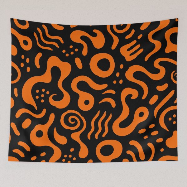 Item preview, Retro Tangerine Scribble Seamless Pattern designed and sold by optimusprime39.