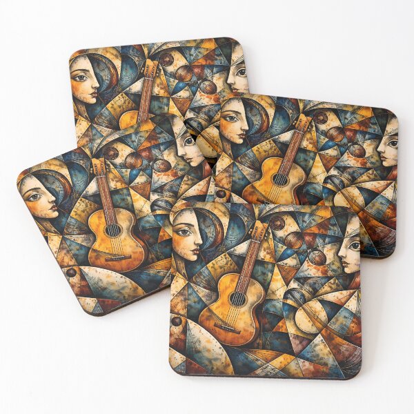 Item preview, Cubist Guitar and Faces Composition designed and sold by cuprum.