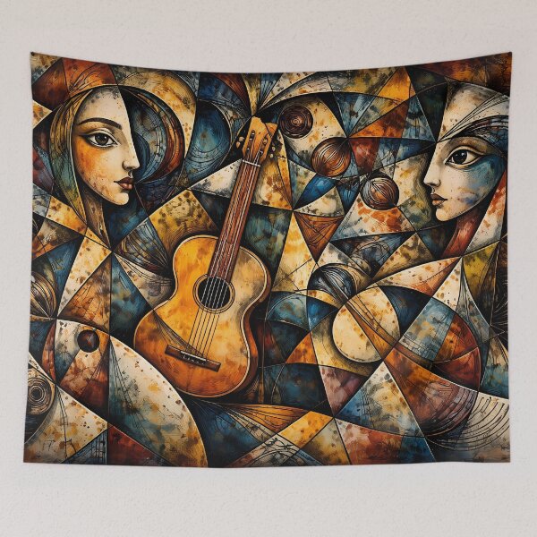 Item preview, Cubist Guitar and Faces Composition designed and sold by cuprum.