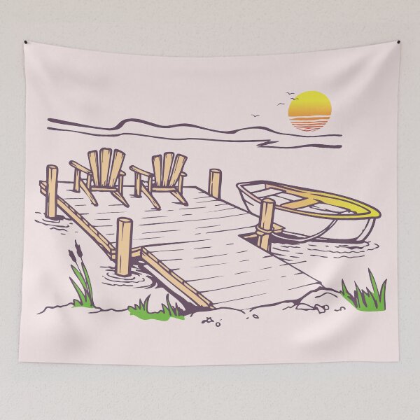Item preview, Sunset Lake Dock Escape designed and sold by graphicnew.