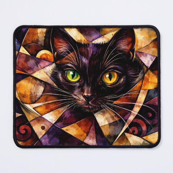 Item preview, Geometric Cat with Colorful Eyes designed and sold by cuprum.