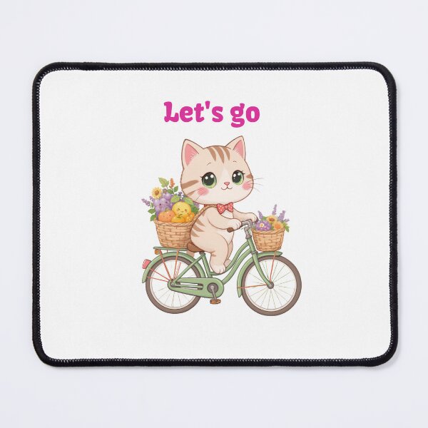 Item preview, Let's Go Cute Cat on Bicycle designed and sold by OneCklick.