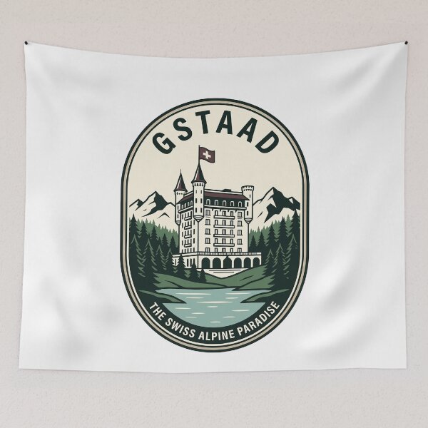 Item preview, Vintage Gstaad Switzerland Alpine Travel Badge designed and sold by k3rstman1.