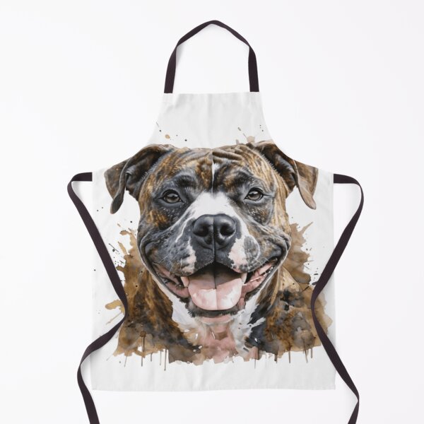 Item preview, Watercolor Brindle Pitbull Smiling Dog Lover Gift designed and sold by Uniqueauraaprints.