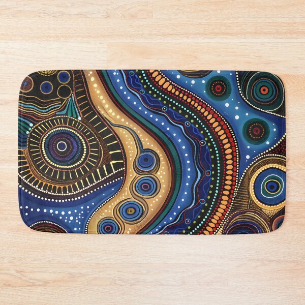 Item preview, Aboriginal Inspired Dot Art - Abstract Water Pathways designed and sold by GrinGalore.
