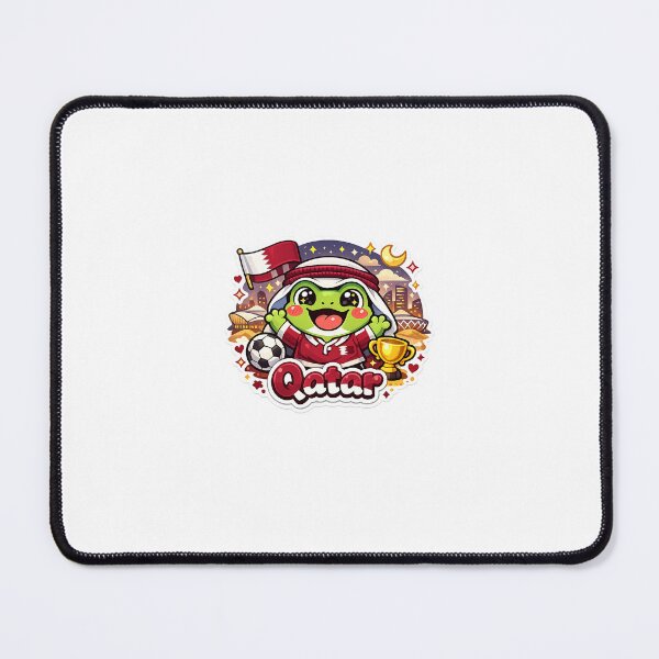 Item preview, Cute Kawaii Frog Qatar Football Fan Sticker designed and sold by Cozy404Lab.