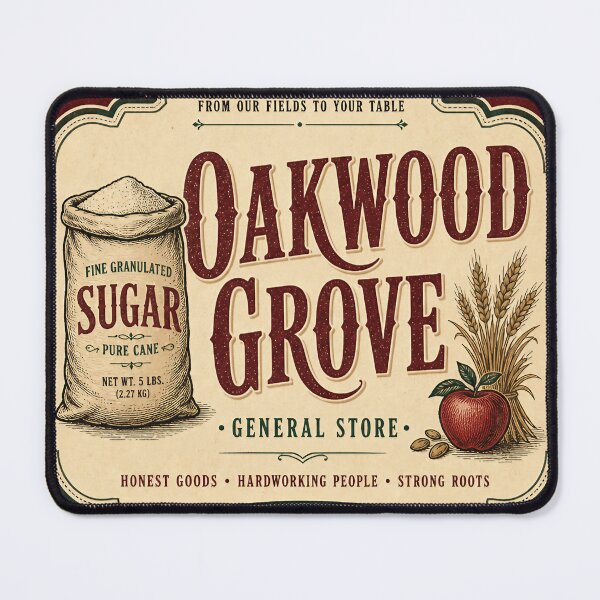 Item preview, Vintage Grocery Label — Rustic Farm Typography Print designed and sold by Jandedan.