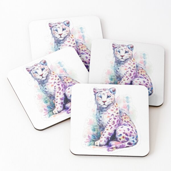 Item preview, Watercolor Pastel Snow Leopard Aesthetic Art designed and sold by Northline Creative.