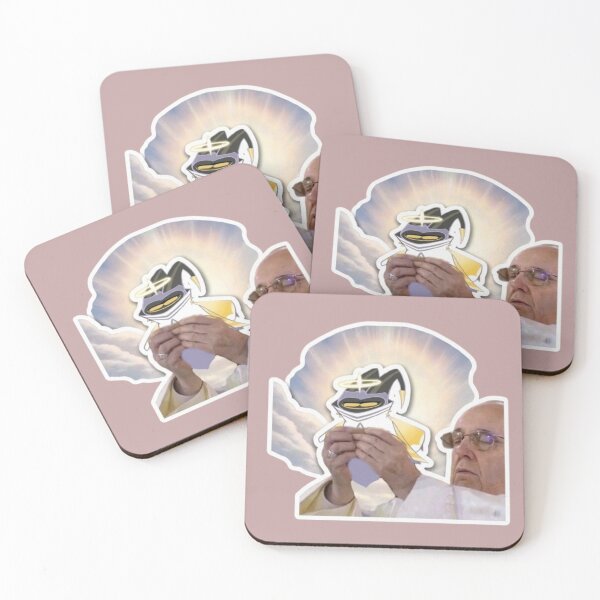 Item preview, Hazbin Hotel Pope Holding Adam Meme Sticker designed and sold by StudioIzmir.