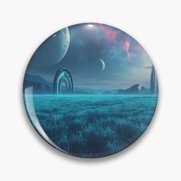 Item preview, Alien Fantasy Plains with Floating Rocks and Nebula Moon Horizon designed and sold by Luminous Wilds.