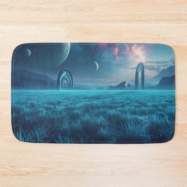 Item preview, Alien Fantasy Plains with Floating Rocks and Nebula Moon Horizon designed and sold by Luminous Wilds.