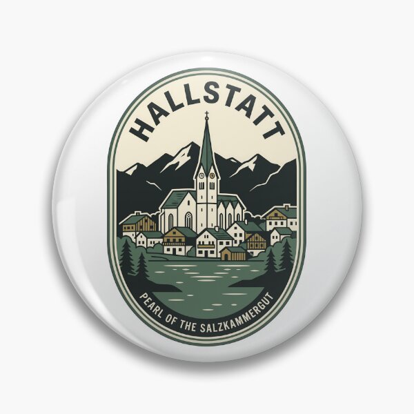 Item preview, Vintage Hallstatt Austria Alpine Village Lake Badge designed and sold by k3rstman1.