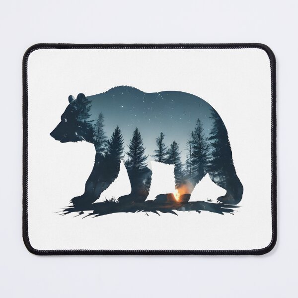 Item preview, Geometric Camping Bear Wilderness Forest Adventure designed and sold by Uniqueauraaprints.