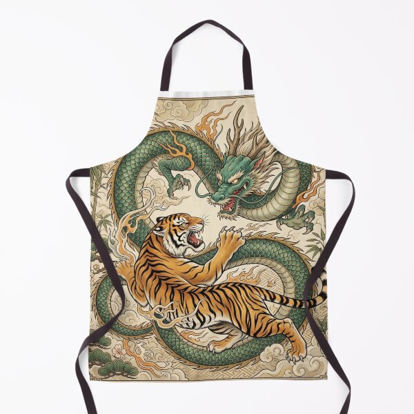 Item preview, Tiger vs Dragon Japanese Mythology. designed and sold by HorrorInkStudio.