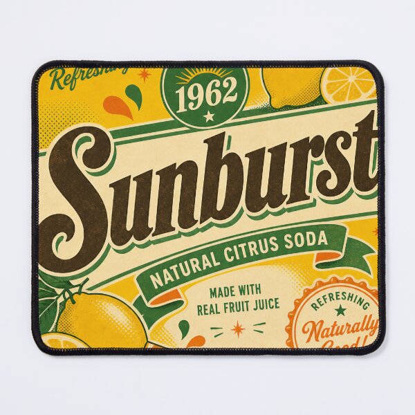 Item preview, 1962s Citrus Soda Label — Retro Lemon Badge Print designed and sold by Jandedan.
