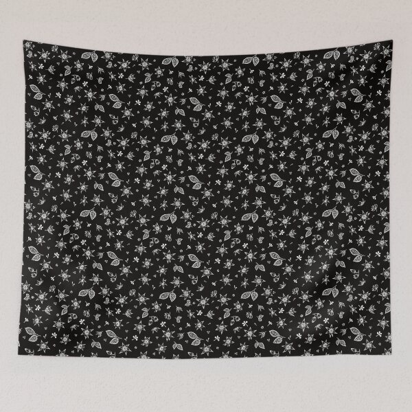 Item preview, Vintage 70's Inspired Floral Pattern - White on Black designed and sold by Hide&Quill.