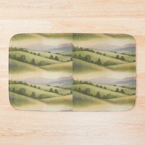 Item preview, Serene Rolling Hills Landscape Pattern | Watercolour Green Countryside Seamless Repeat designed and sold by Midnight Veil Designs.