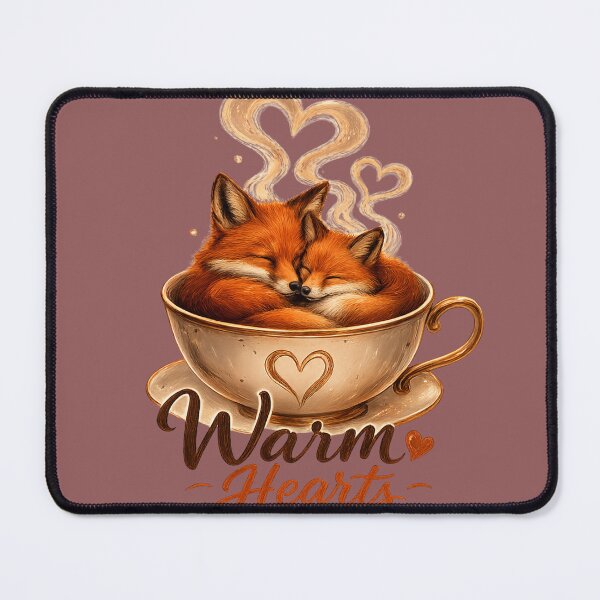 Item preview, Warm Hearts, Cozy Fox Romance Design, Cute Love Aesthetic Artwork designed and sold by JagrDesigns.