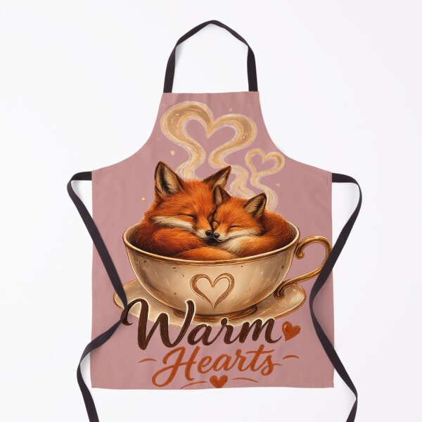 Item preview, Warm Hearts, Cozy Fox Romance Design, Cute Love Aesthetic Artwork designed and sold by JagrDesigns.