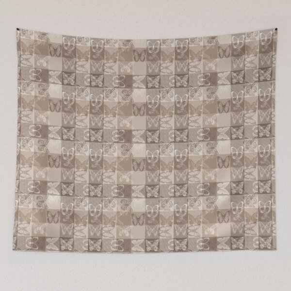 Item preview,  Neutral Colour Palette Butterfly Gingham  designed and sold by PatternTitan.