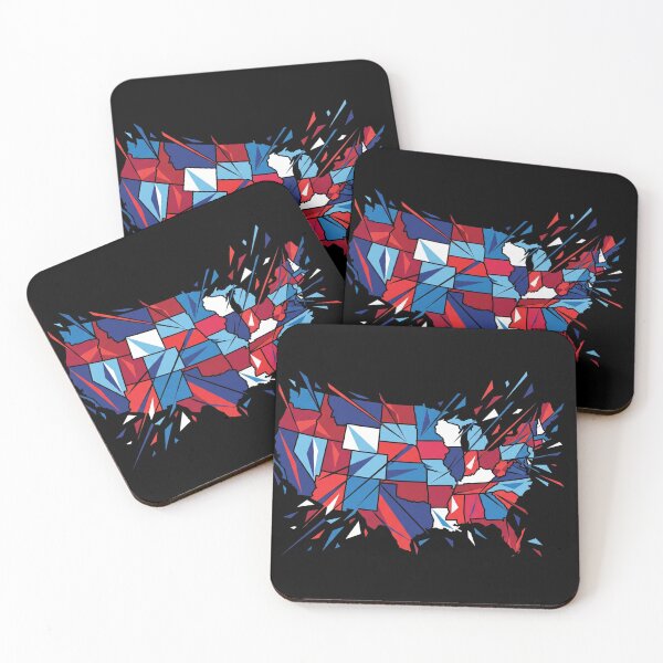 Item preview, Abstract Geometric Shattered USA Map designed and sold by TeNovaStudio.