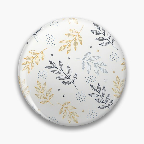 Item preview, Scandinavian Muted Blue and Mustard Foliage Pattern designed and sold by VelloomStore.