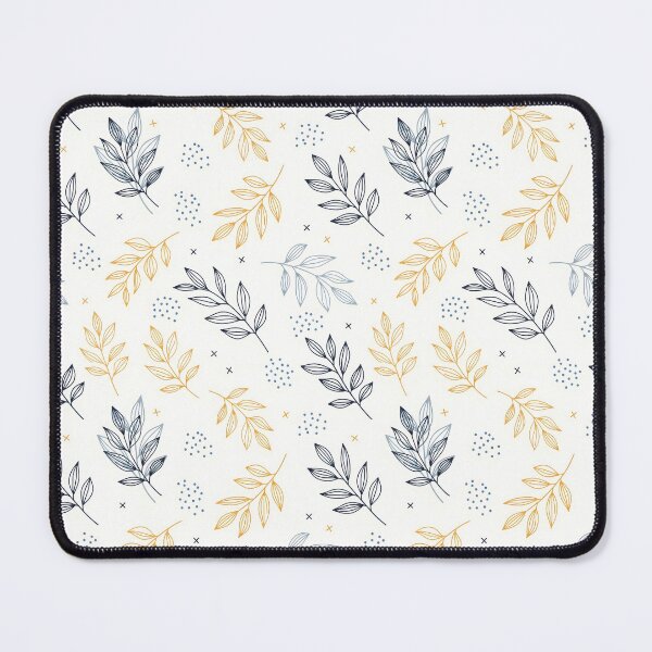 Item preview, Scandinavian Muted Blue and Mustard Foliage Pattern designed and sold by VelloomStore.