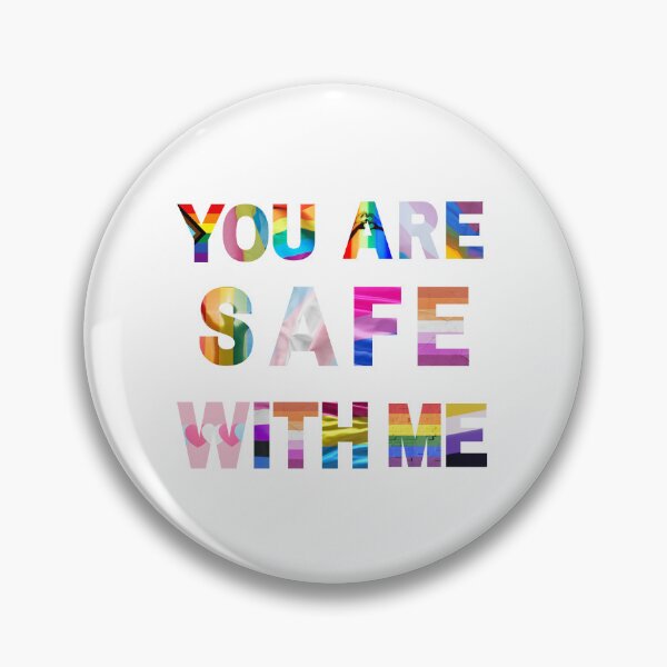 Item preview, You Are Safe With Me LGBTQ+ Pride Typography Design | Inclusive Rainbow Ally Art designed and sold by The Sandy Design Store.