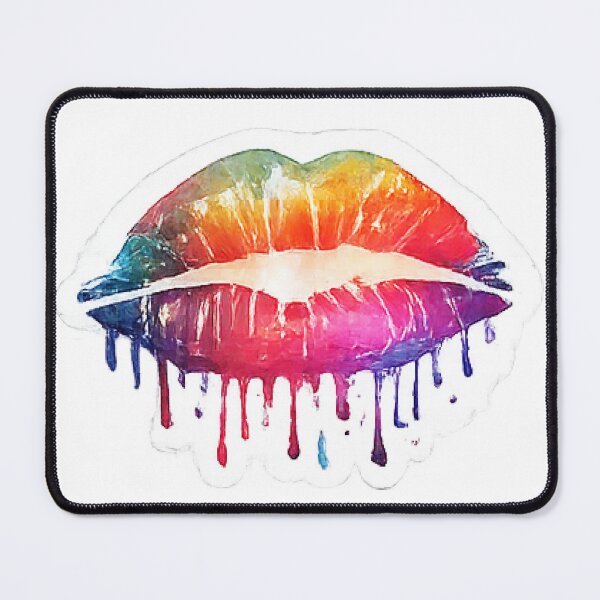 Item preview, Rainbow Watercolor Dripping Lips Pop Art designed and sold by Northline Creative.