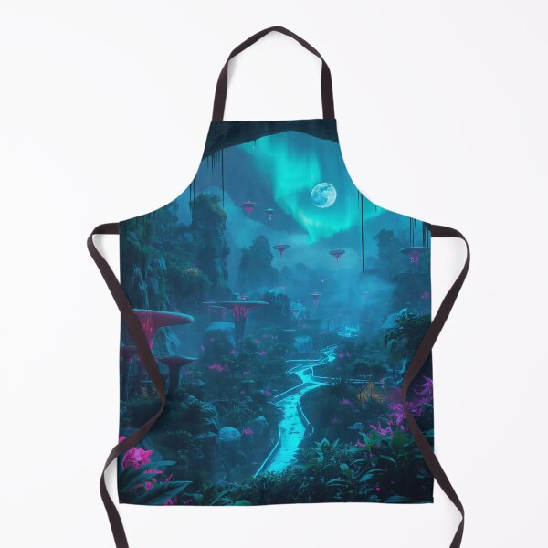 Item preview, Bioluminescent Alien Jungle with Floating Islands and Giant Moon Sky designed and sold by Luminous Wilds.