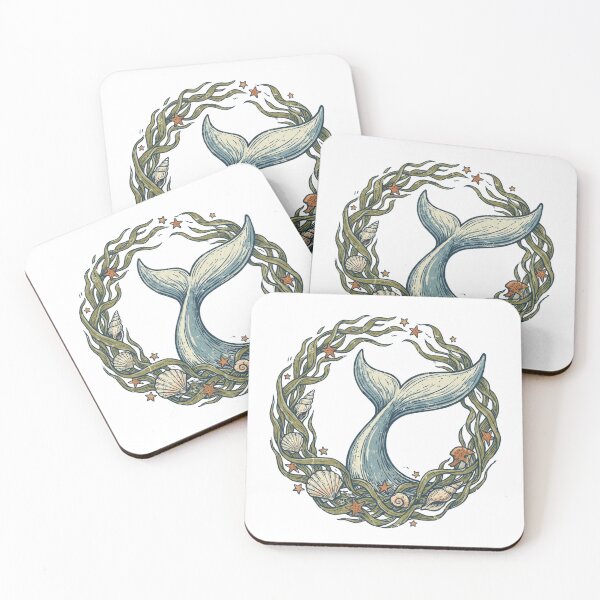 Item preview, Vintage Nautical Whale Tail and Coastal Seaweed Wreath designed and sold by Ortsas.