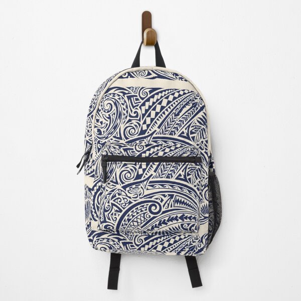 Item preview, Polynesian Tribal Navy and Cream Motif Pattern designed and sold by VelloomStore.