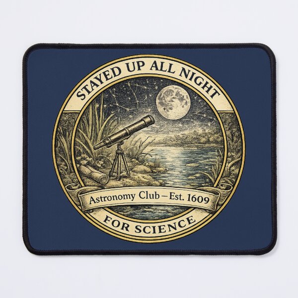 Item preview, Stayed Up All Night for Science Astronomy Club 1609 designed and sold by CalmCapy Co.
