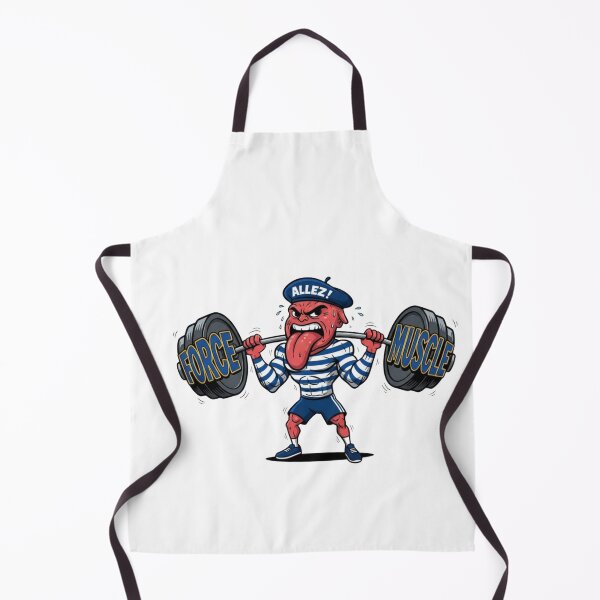Item preview, French tongue gym cartoon workout word weights allez beret funny gift designed and sold by language-des.
