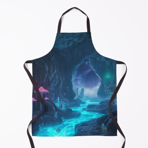 Item preview, Alien Crystal Cavern with Bioluminescent Rivers and Cosmic Opening designed and sold by Luminous Wilds.