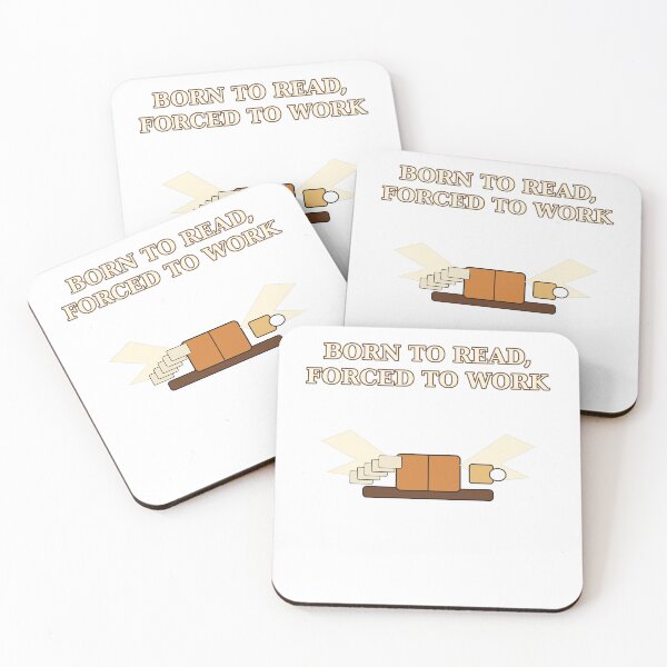 Item preview, Born to Read, Forced to Work — Funny Book Lover Typewriter Design designed and sold by Cozy Oddities Studio.