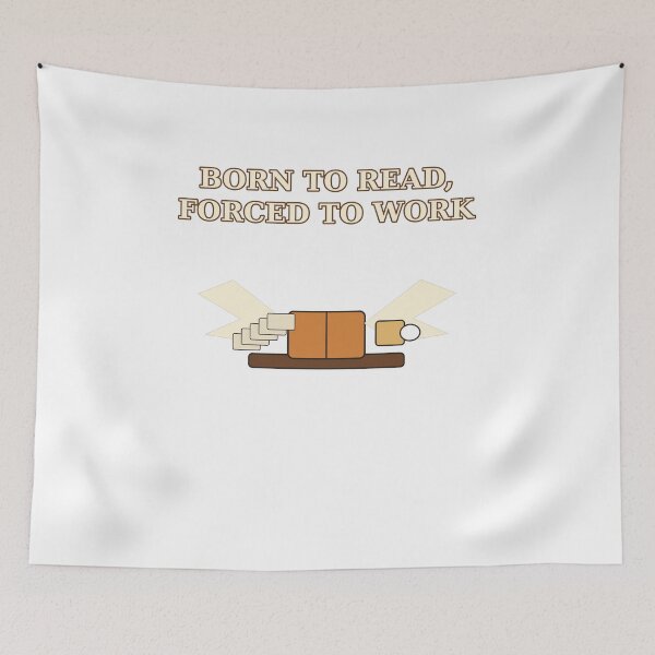 Item preview, Born to Read, Forced to Work — Funny Book Lover Typewriter Design designed and sold by Cozy Oddities Studio.