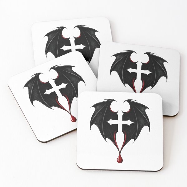 Item preview, Gothic Bat Wings Holy Cross Blood Drop Vampire Defense designed and sold by Fenay Designs.
