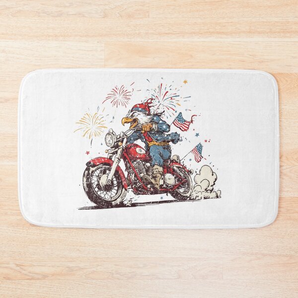 Item preview, Patriotic Eagle Riding Motorcycle | Vintage 4th of July Biker Design designed and sold by DadGenX.