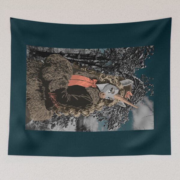 Item preview, 1880 Fur Coat Unicorn Woman designed and sold by KlakkDrawsStuff.