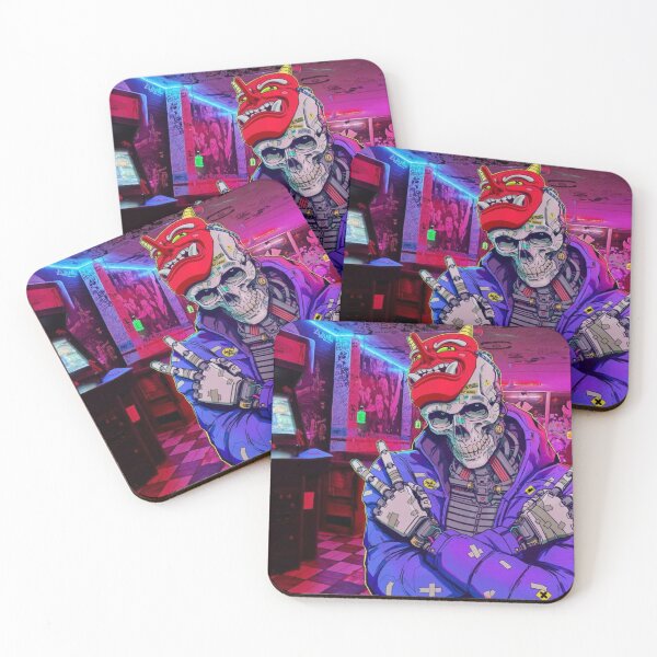 Item preview, Cyberpunk Skeleton Gamer Art | Neon Retro Arcade Skull Design designed and sold by SkeletonMood.