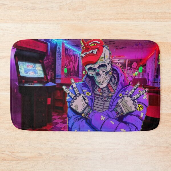 Item preview, Cyberpunk Skeleton Gamer Art | Neon Retro Arcade Skull Design designed and sold by SkeletonMood.
