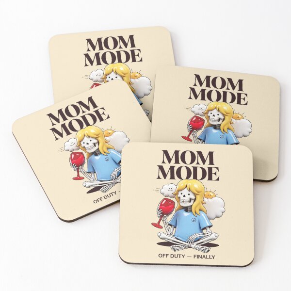 Item preview, Mom Mode Off Duty Finally Skeleton Mom Graphic — Funny Mom Wine Humor  designed and sold by SkTee2k.